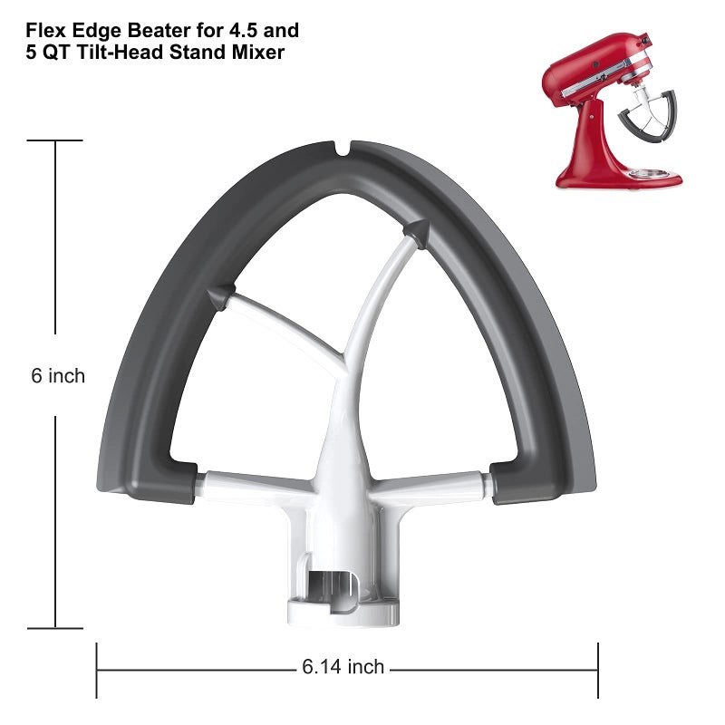 HOZODO Flex Edge Beater for KitchenAid Mixer, 4.5-5 Quart for Kitchen Aid Mixer Attachments, Fits Tilt-Head for Kitchenaid Paddle with Scraper for Kitchen Aid Accessories and Attachments by HOZODO - Image 4